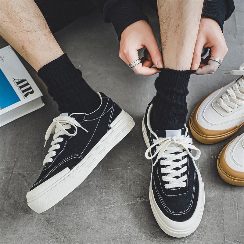 Low-top canvas shoes boys Korean version of the hundred with flat bottom vulcanized tide shoes male skateboarding shoes